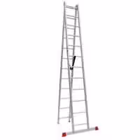 نردبان 6 متری 2 تکه مخابراتی ریلی آلومینومی بسیار مستحکم با پایه تعادل 23 پله اکسلنت آلوم پارس پله با پله 3 سانتی 