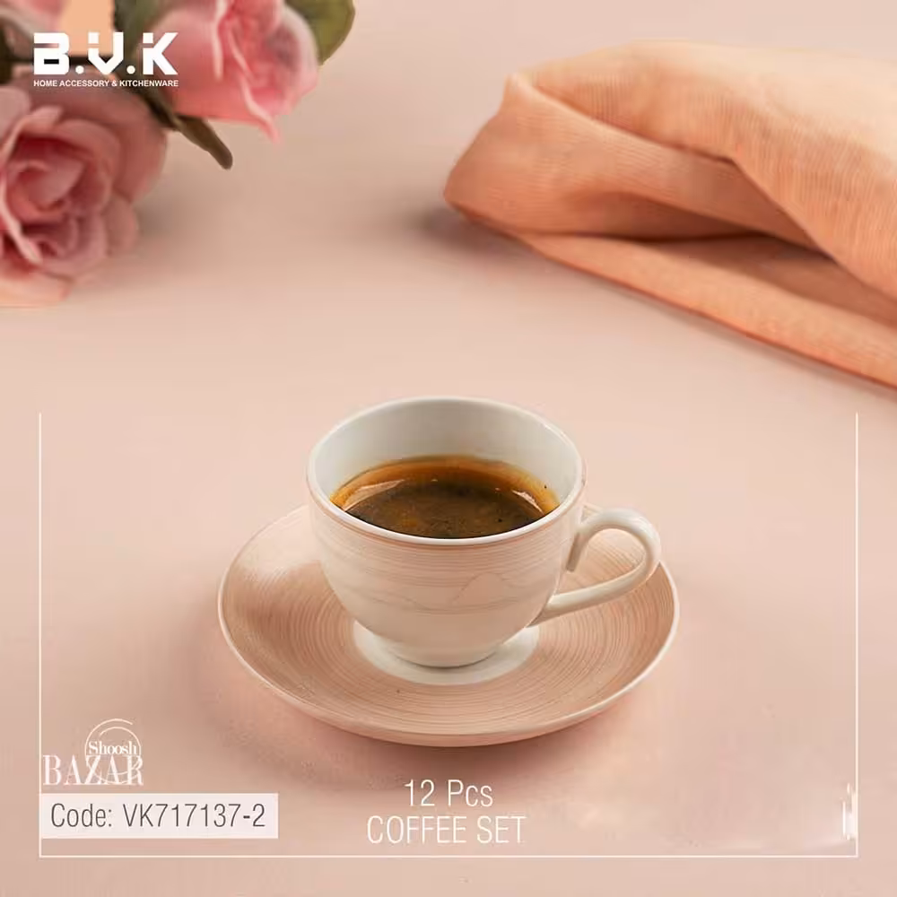 سرویس قهوه خوری 12 پارچه بن چاینا بی وی کی کد 717137