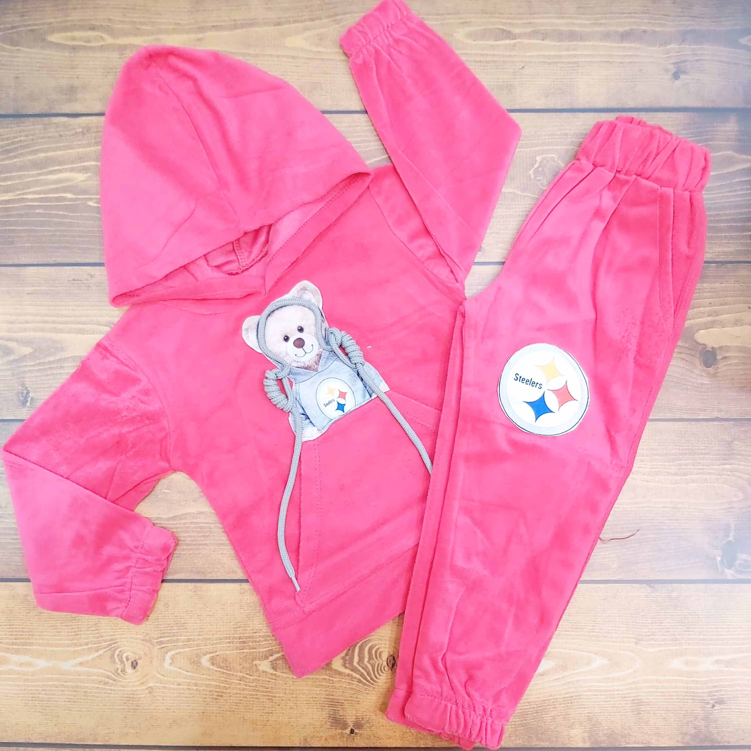 هودی شلوار دخترانه سرخابی