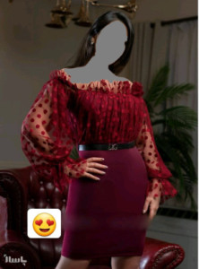پیراهن مهمانی زنانه تور مدل تونیک رستا توپی باکمربند