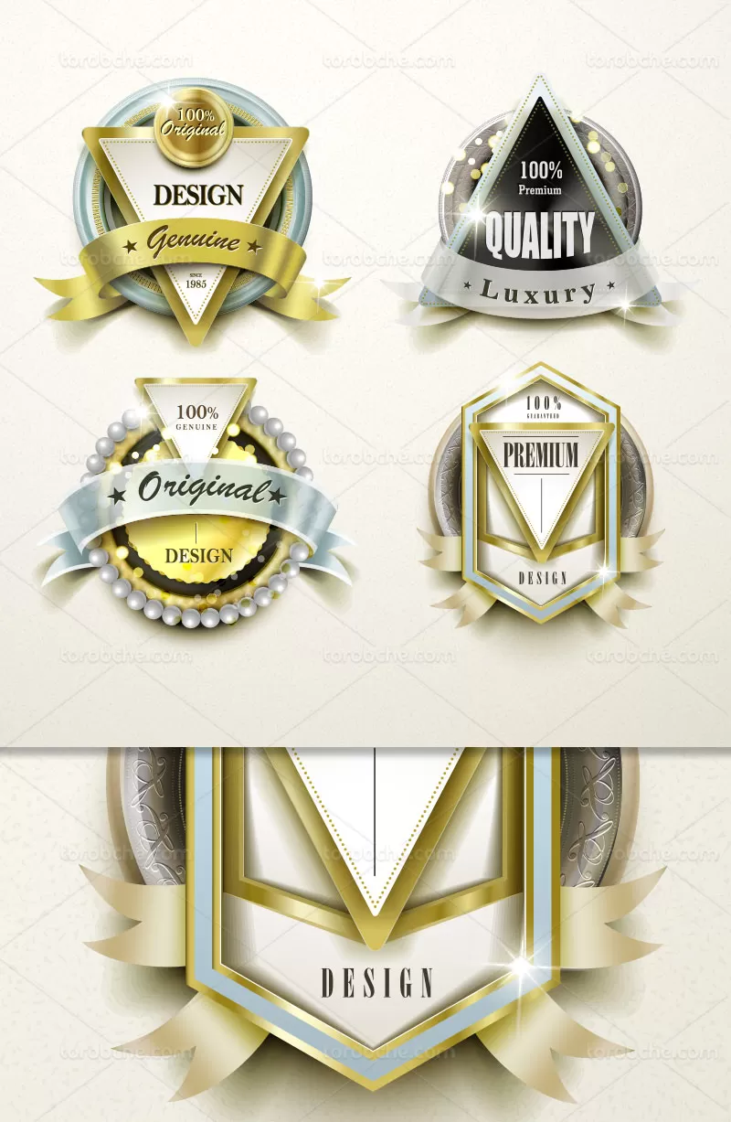 وکتور برچسب محصول رنگی | گرافیک با طعم تربچه