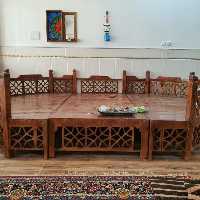 تخت سنتی چوبی تمام گره قهوه خانه ای 