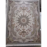 فرش ماشینی 1200 شانه اصل تراکم 3600 طرح شاهچراغ زمینه کرم 12 متری جنس اکرولیک