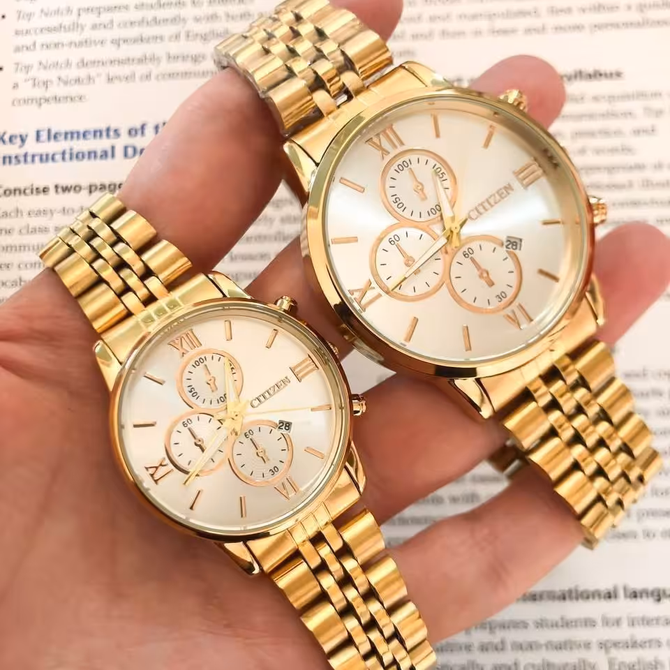 ساعت ست طلایی صفحه صدفی