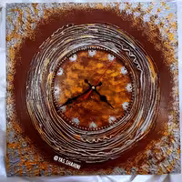 ساعت دیواری چوبی پتینه کاری 