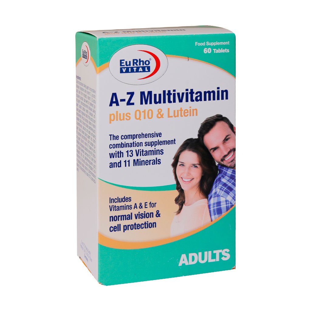 مولتی ویتامین AZ پلاس کیوتن و لوتئین یوروویتال 60 عدد