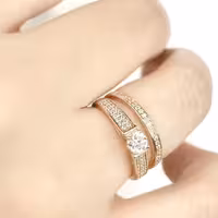 انگشتر دوتایی برند ژوپینگ طرح طلا سایز 7 کد 8325