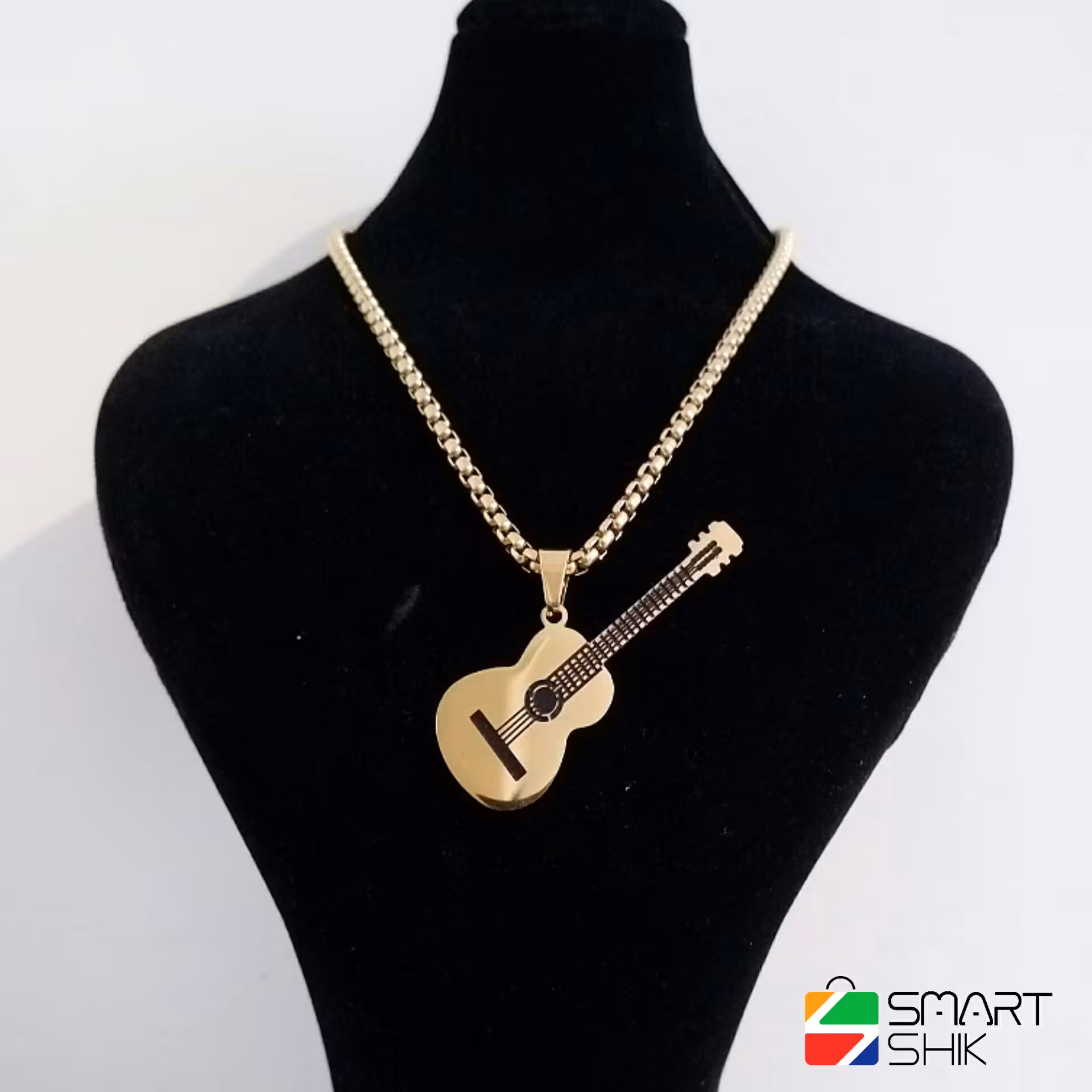 گردنبند استیل طرح گیتار مناسب بانوان و اقایان هنرمند و هنر دوست