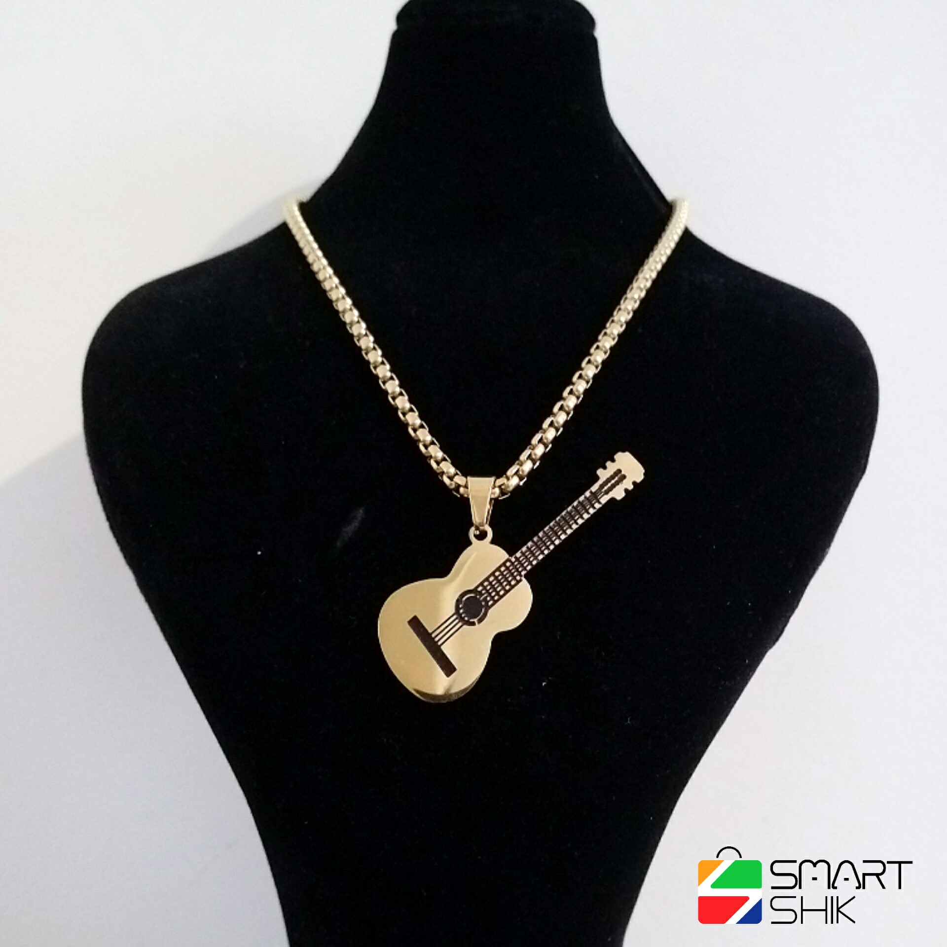 گردنبند استیل طرح گیتار مناسب بانوان و اقایان هنرمند و هنر دوست