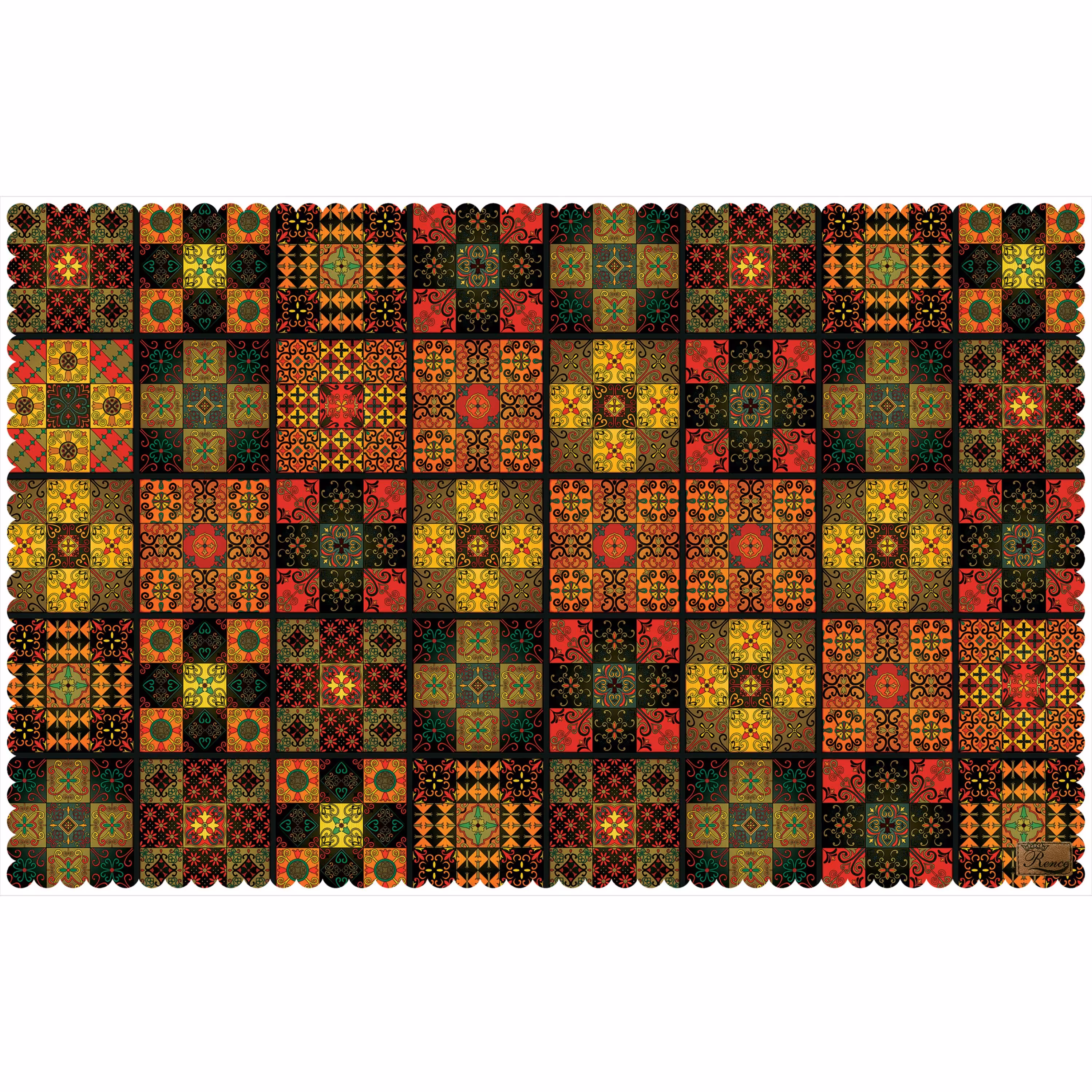 رومیزی مخمل طرح سنتی سایز 140 در 220 مدل T8-551 شرکت رنس