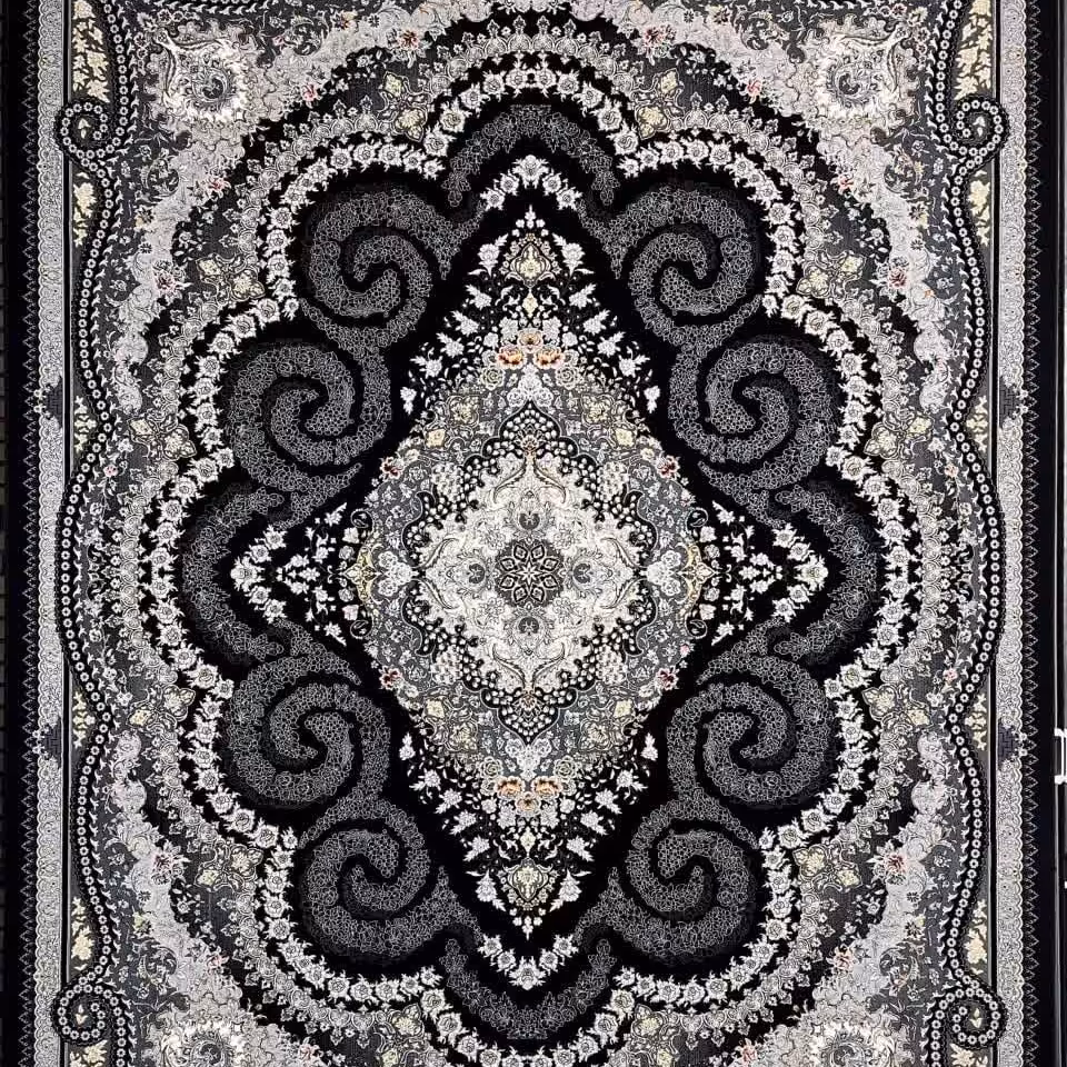 فرش 700 شانه تراکم 2550 نمره نخ 21 طرح ماندگار سرمه ای 12 متری  10 سال ضمانت در همه ابعاد
