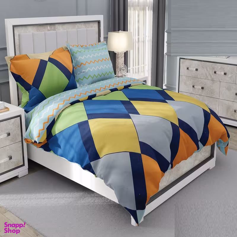 سرویس خواب طرح ساتین پنبه کد 223 یک نفره چهار تکه