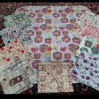 سفره چهار نفره نواردوزی شده دورو سایز 1 در 1 متر