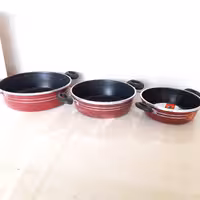 سرویس تابه گرانیتی 3پارچه سه تابه گرانیتی طرح چدن برند لیلوس یا راژان (بدون درب پیرکس)رنگ یاسی