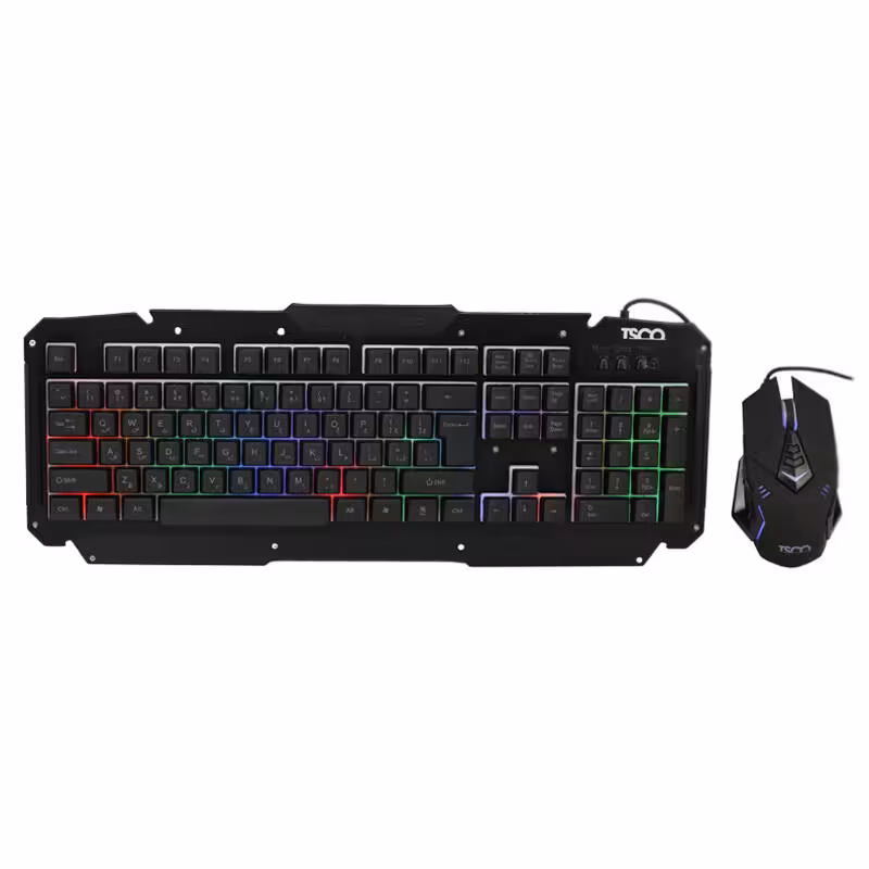 کیبورد و موس USB گیمینگ تسکو مدل TKM 8133 RGBTsco TKM 8133 USB Wired Keyboard   Mouse