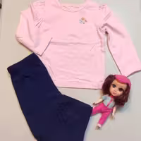 بلوز شلوار نخی دخترانه نوزادی، از برند little me، کیفیت تضمینی،