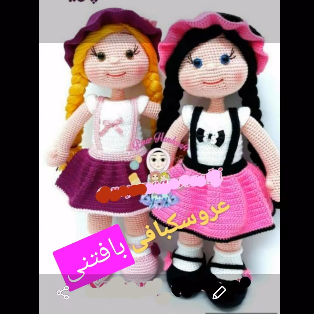 عروسک بافتنی دختر پریاخانم30سانتی هرکدام 497تومن بافت  بارنگ دلخواه