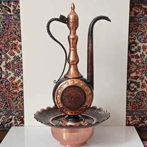 فروش عمده 10 عدد آفتابه لگن طرحدار مسی نانو شده