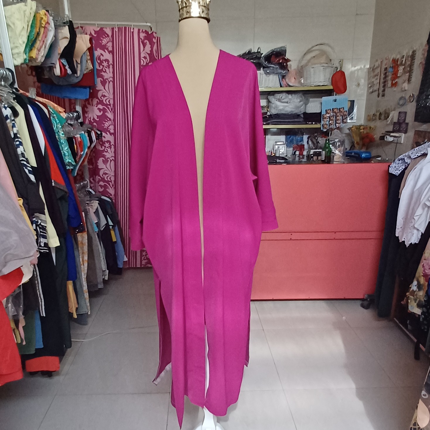 مانتو عبایی الیزه صورتی