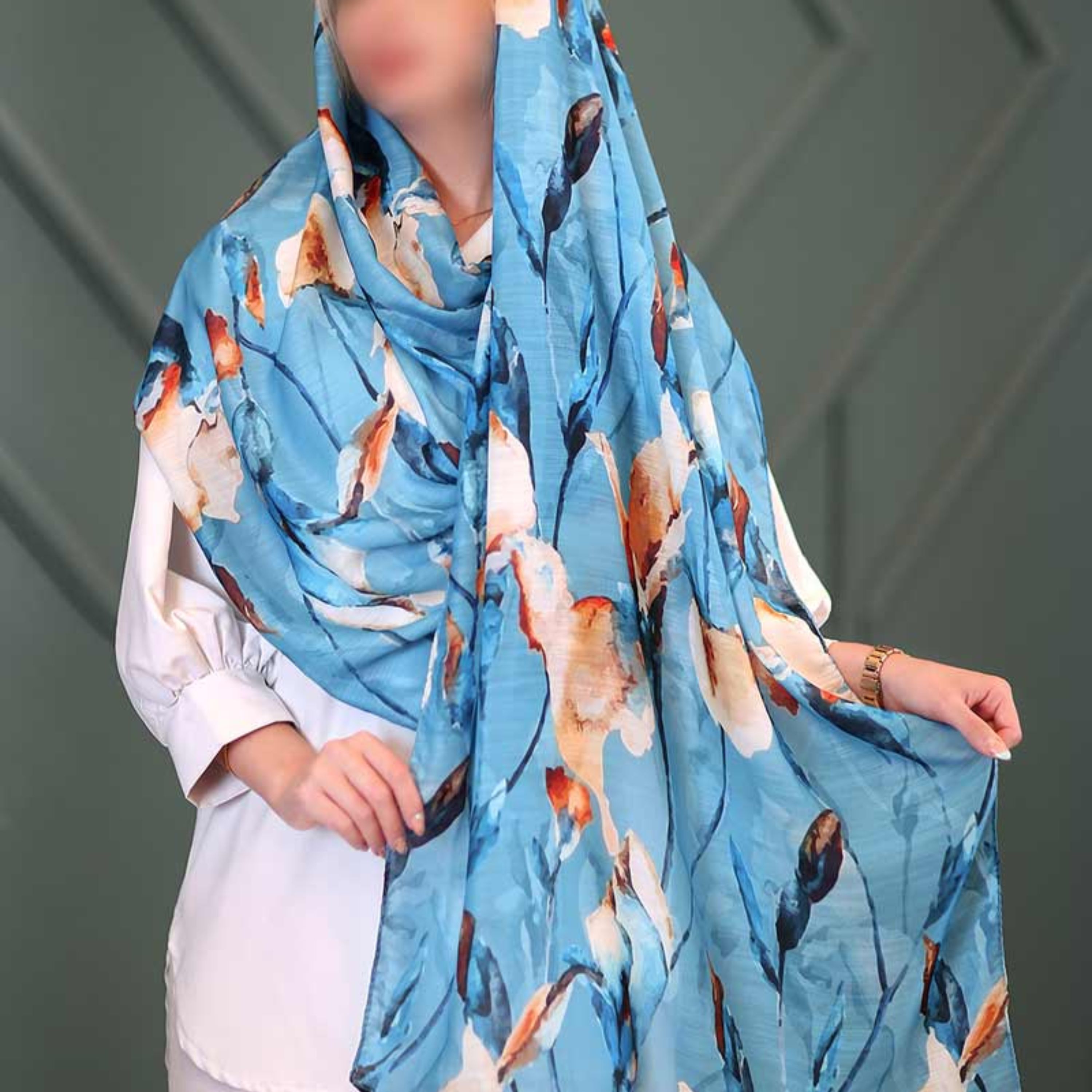 شال نخ اسلپ چاپی