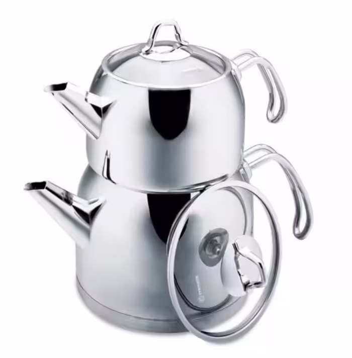 ست کتری و قوری استیل کرکماز مدل پرویتا مات کد 01 - 105 - Korkmaz Provita