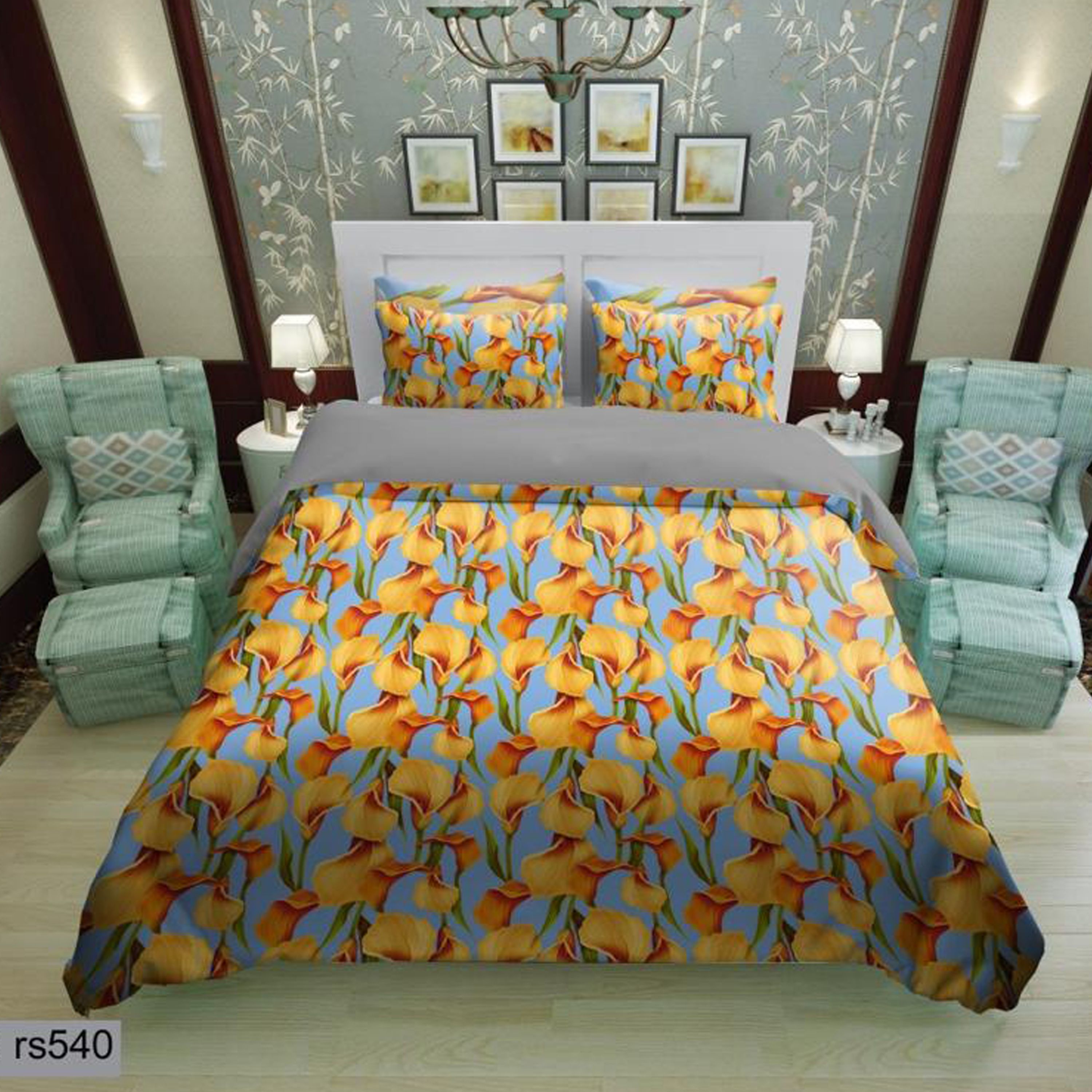 سرویس روتختی 2 نفره تنسل چاپی برندترک لند(Turk Land) rs 540