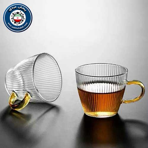 فنجان پیرکس 6 عددی راه راه شیری