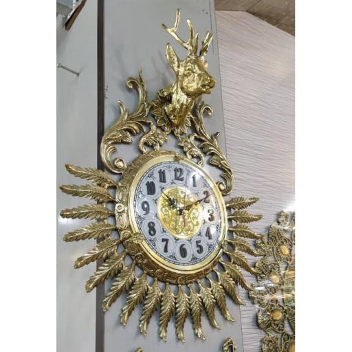 ساعت دیواری برنزی کله گوزنی