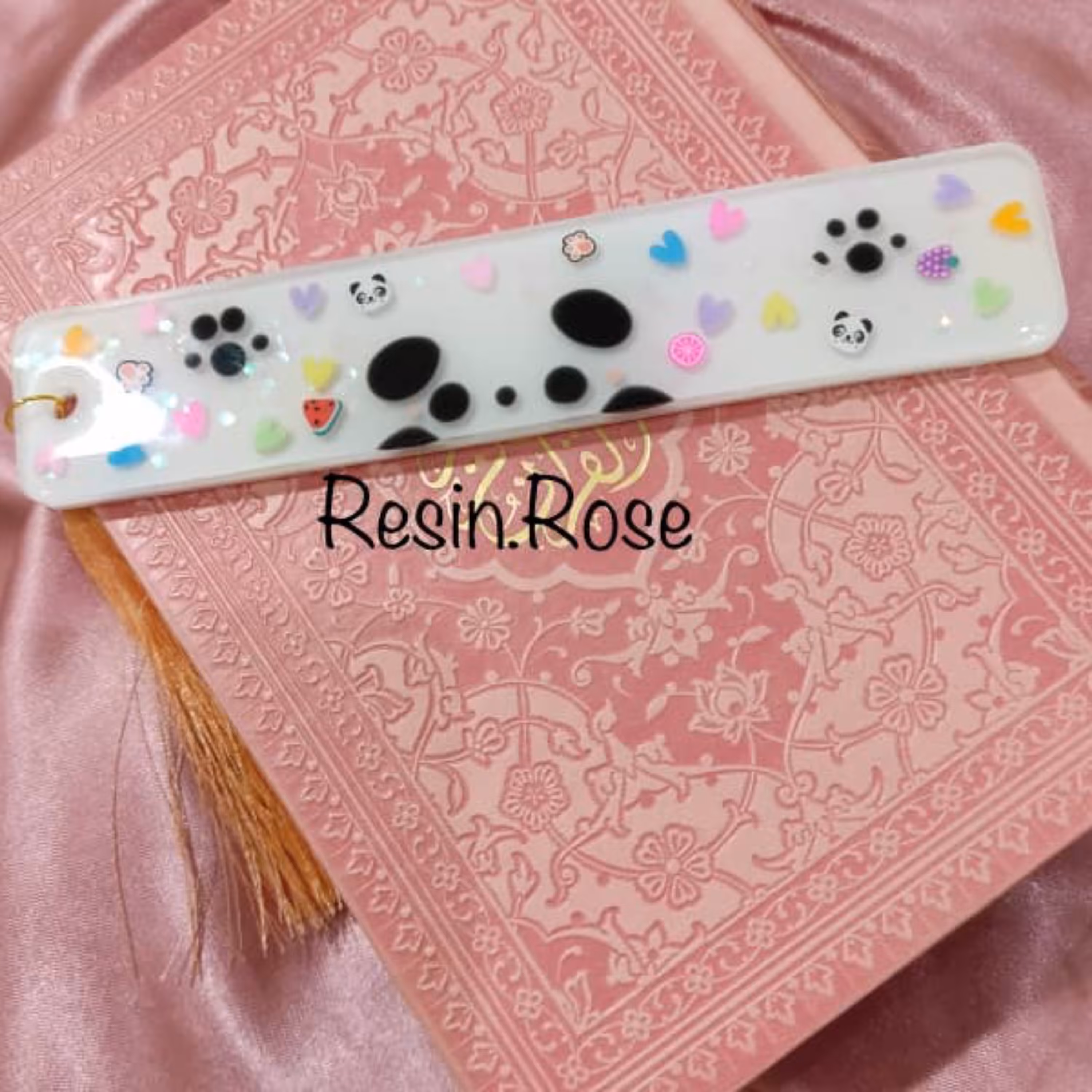 بوک مارک یا نشانگر کتاب رزینی  در ابعاد 15 سانتیمتر مدل پاندا