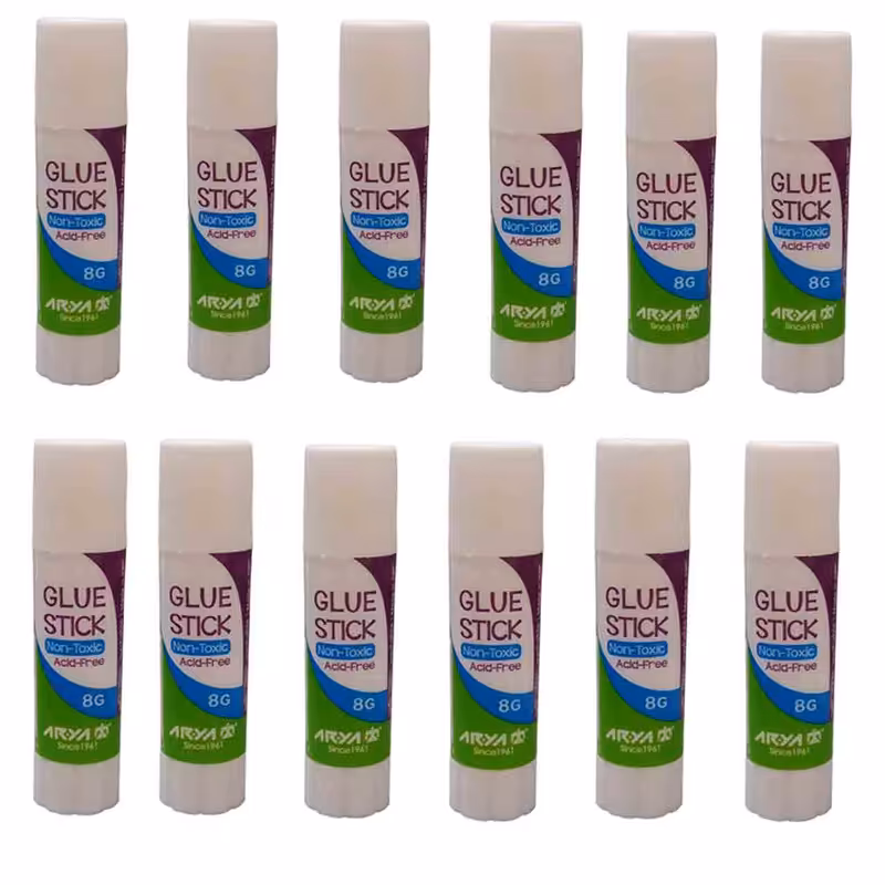 چسب ماتیکی آریا کد A8 بسته 12 عددی