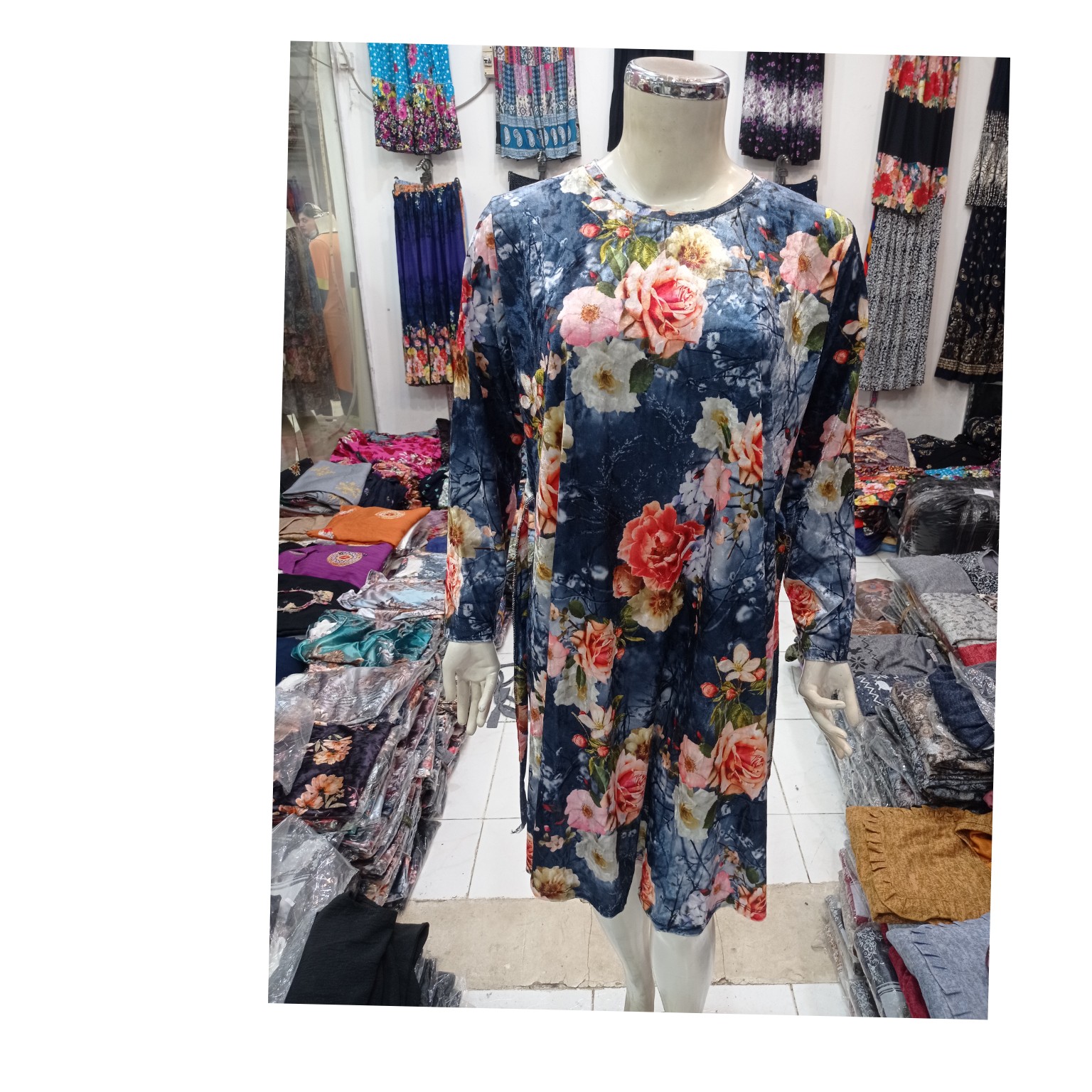 تونیک مخمل سایز بزرگ کد 0101