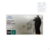 دستکش نیتریل  مشکی اینتکو سایز S اسمال بسته 100 عددی INTCO