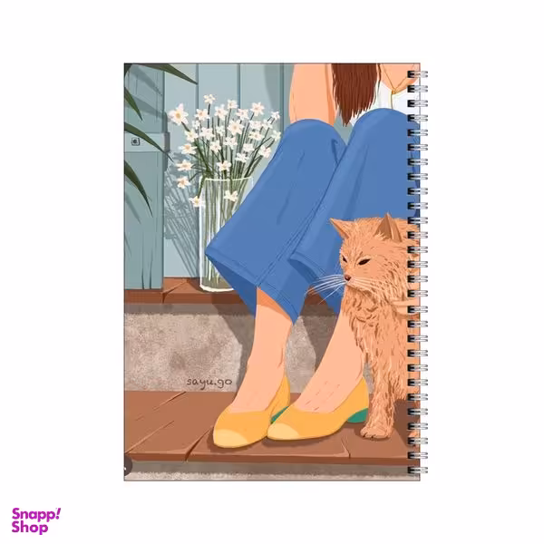 دفتر مشق 100 برگ بامبیلیپ طرح پله خانه و گل های سفید کد 8901069