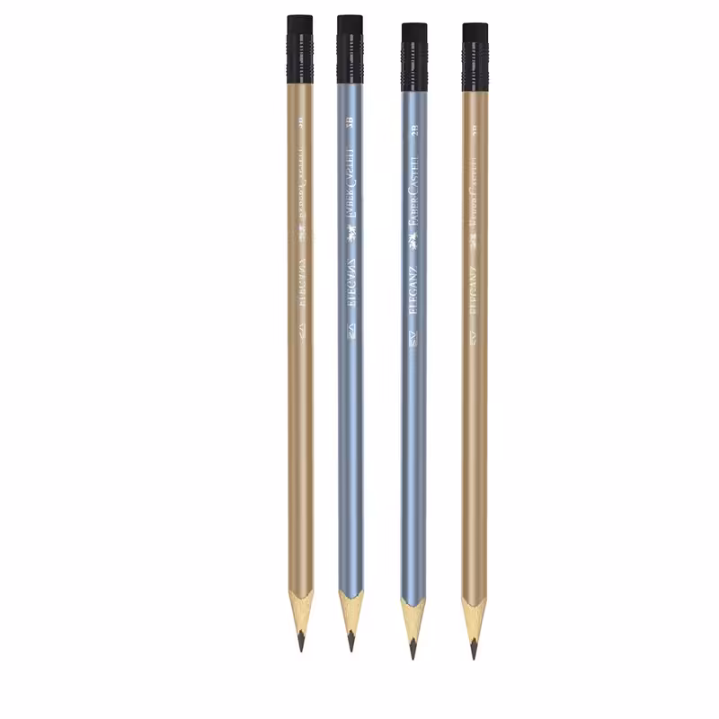 مداد مشکی فابر کاستل مدل پاکن دار طرح سه گوش بسته 4 عددی