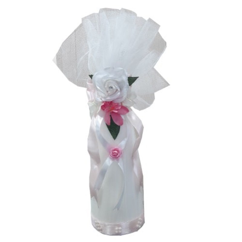 کله قند بزرگ گل ساتن بزرگ و گل پارچه ای صورتی