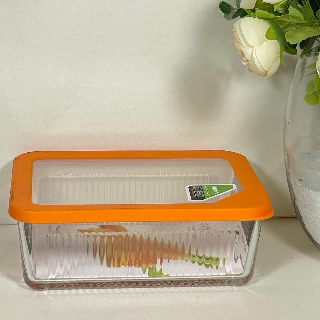 ظرف شیشه ای دربدار شیاردار 2،25لیتر تک رنگ لیمون