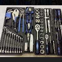 جعبه ابزار کامل bass new  اورجینال همراه با جعبه اتومات 7 طبقه 105 پارچه با کیفیت وارداتی