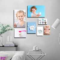 تابلو شاسی بکلیت طرح بهداشت دندان و دندانپزشکی مدل SH-1565 مجموعه 7 عددی