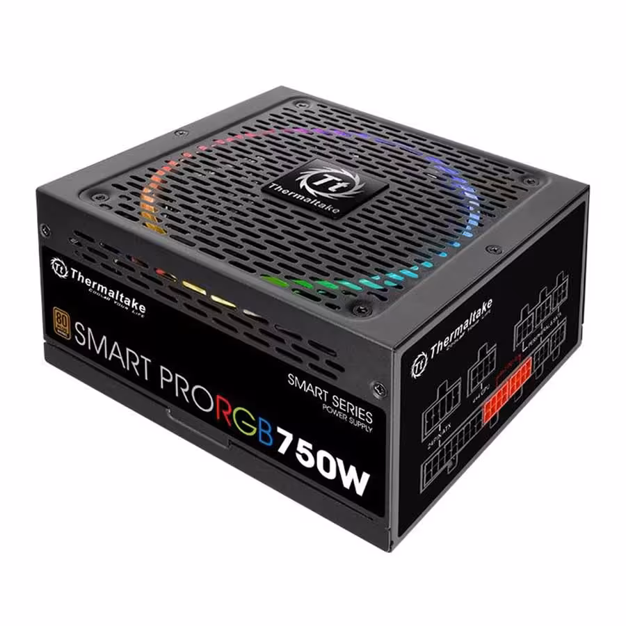 قیمت و خرید پاور کامپیوتر 750 وات تمام ماژولار ترمالتیک مدل Smart Pro RGB Bronze | یاس ارتباط