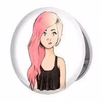 آینه جیبی خندالو طرح دخترونه مدل تاشو کد 5487