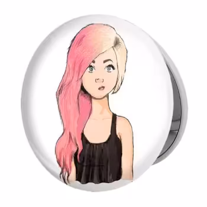 آینه جیبی خندالو طرح دخترونه مدل تاشو کد 5487