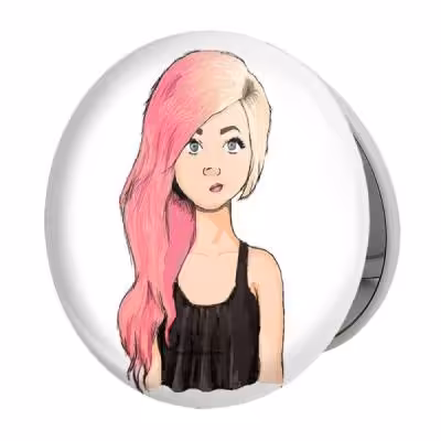 آینه جیبی خندالو طرح دخترونه مدل تاشو کد 5487