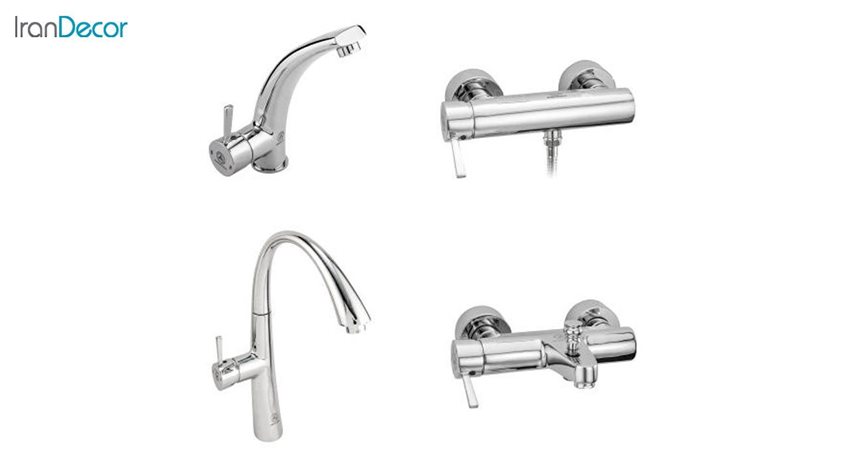 ست شیرآلات اهرمی قهرمان مدل موج-ارکیده