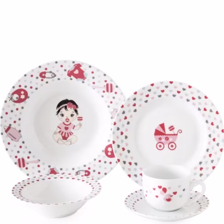 سرویس غذا خوری 5 پارچه کودک چینی زرین ایران مدل Newbern درجه عالی

