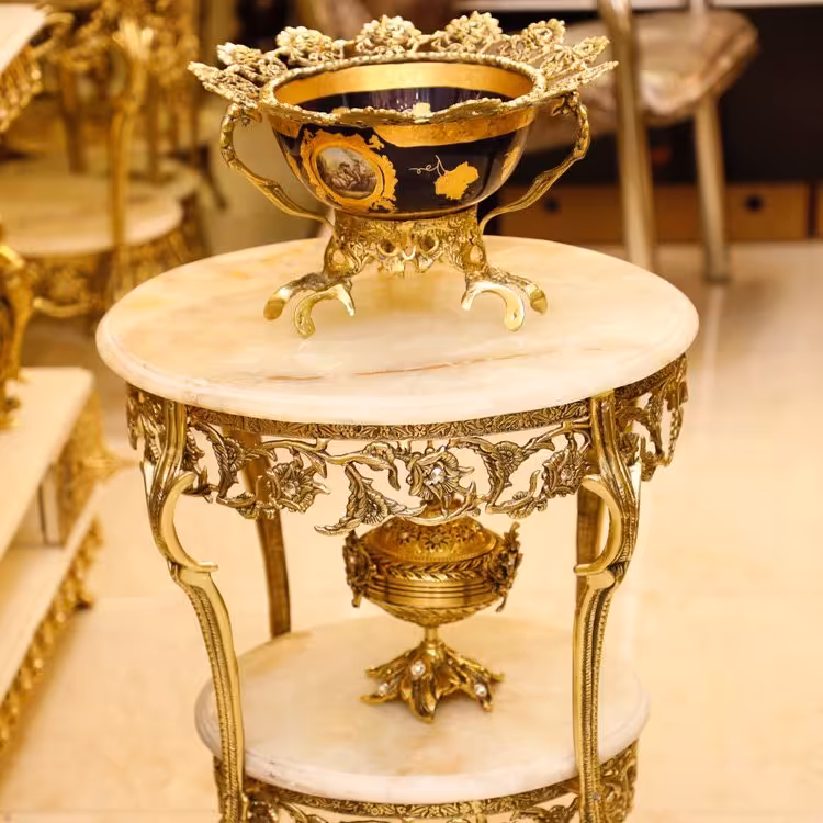 میز دو طبقه برنز