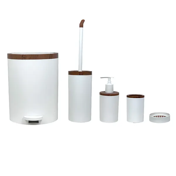 ست بهداشتی 5 پارچه روشا سفید چوب