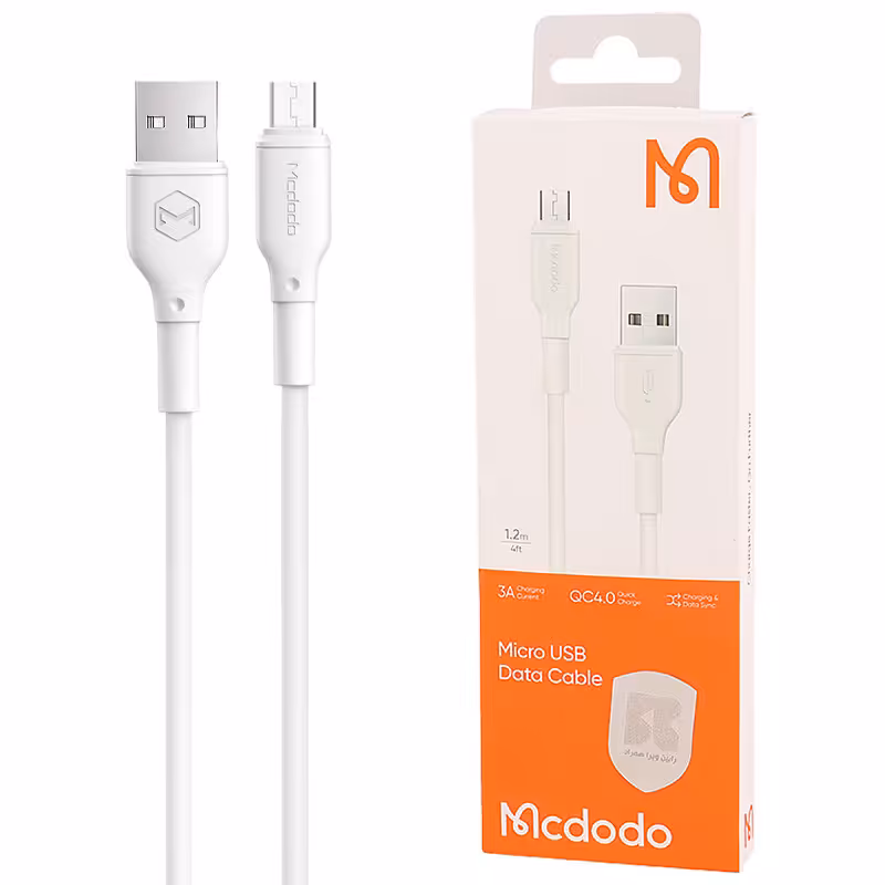 کابل فست شارژ Micro-USB مک دودو مدل CA-677 3A QC4.0  طول 1.2 مترMcdodo CA-667 3A QC4 Micro-USB, 1.2M