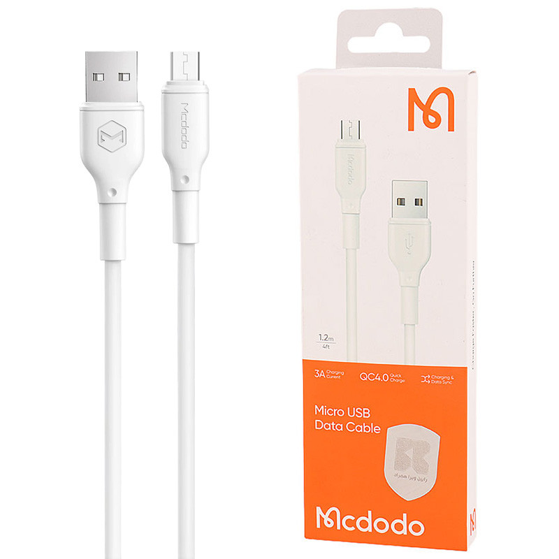 کابل فست شارژ Micro-USB مک دودو مدل CA-677 3A QC4.0  طول 1.2 مترMcdodo CA-667 3A QC4 Micro-USB, 1.2M