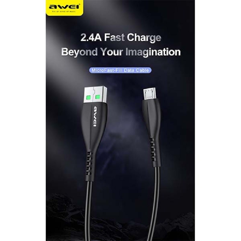 کابل شارژ اورجینال Micro USB برند AWEI CL-115M