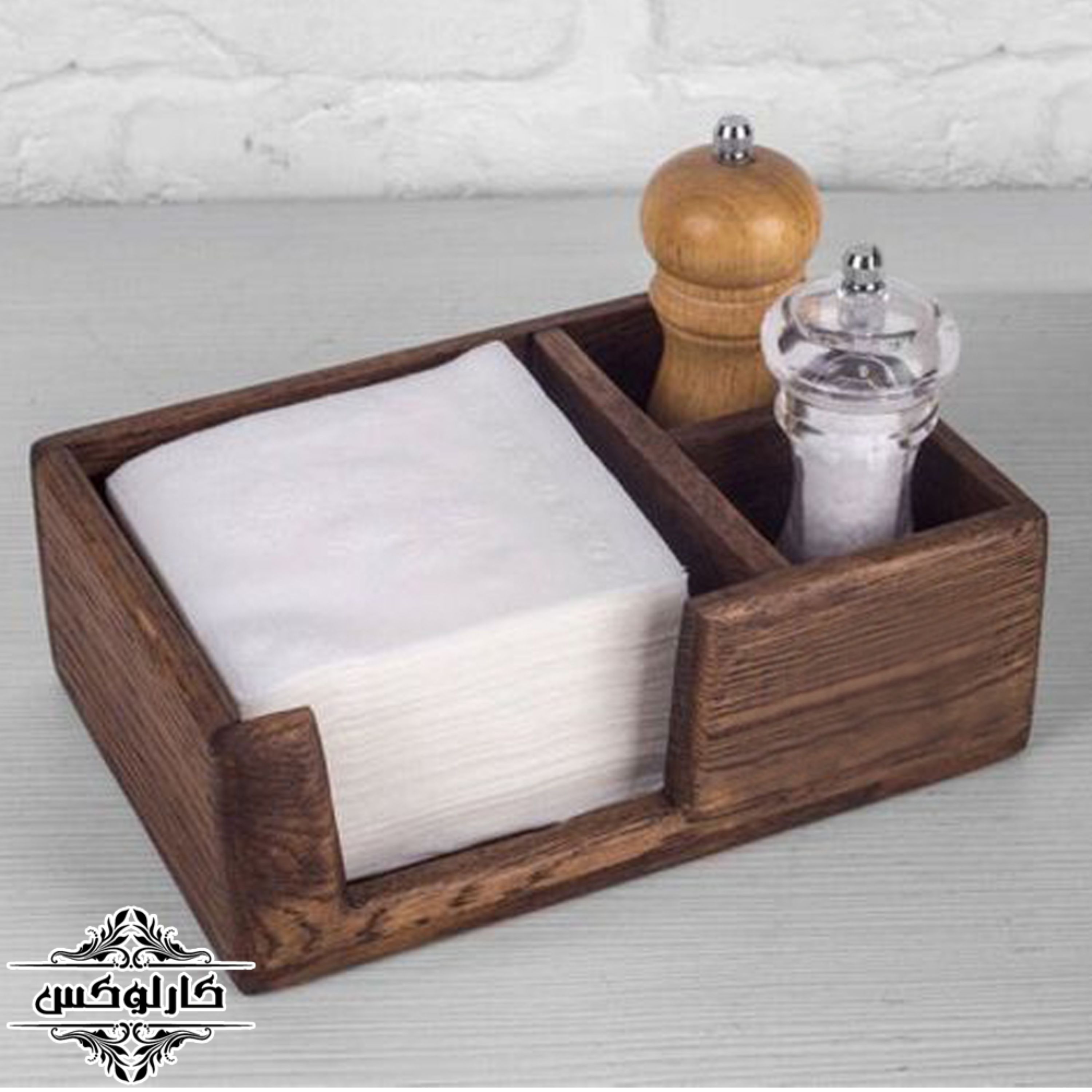 جای دستمال کاغذی و نمکدان